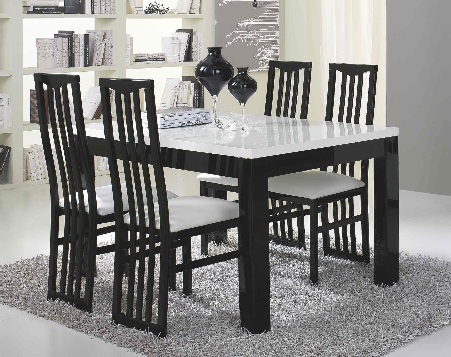Roma base eettafel 160 zwart-wit