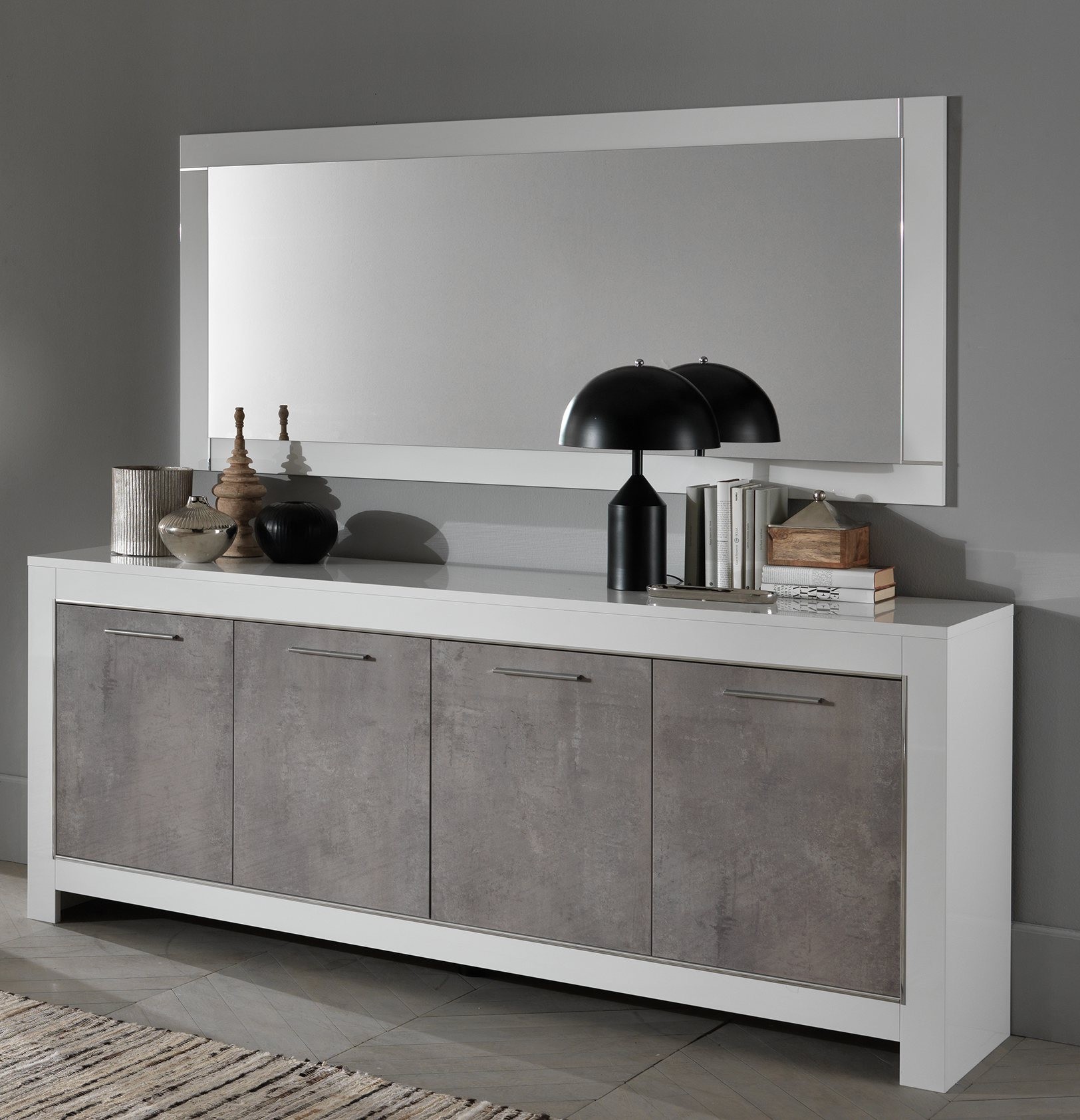 Modena dressoir 207 wit-beton