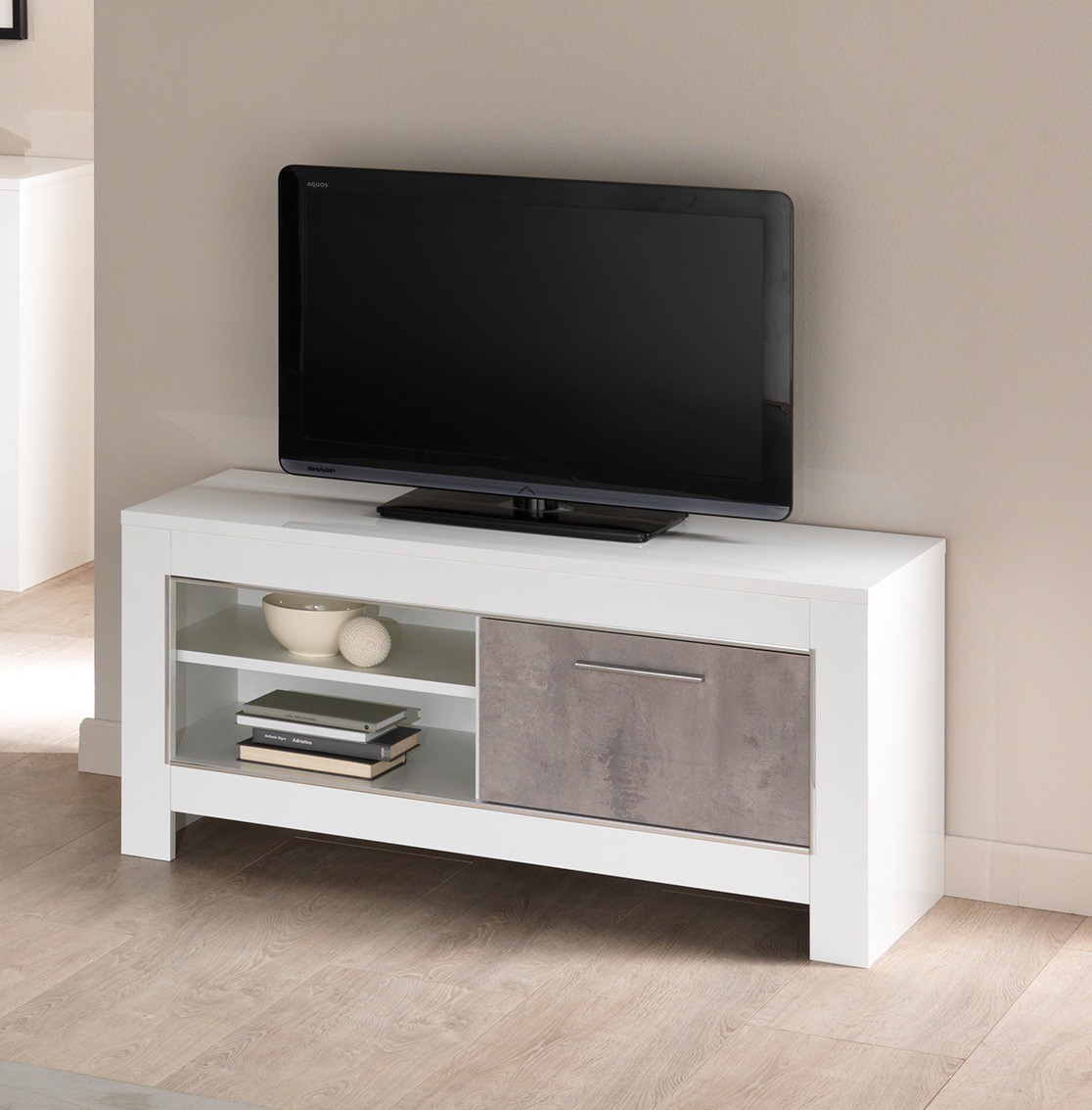 Modena Tv meubel 112 wit-beton