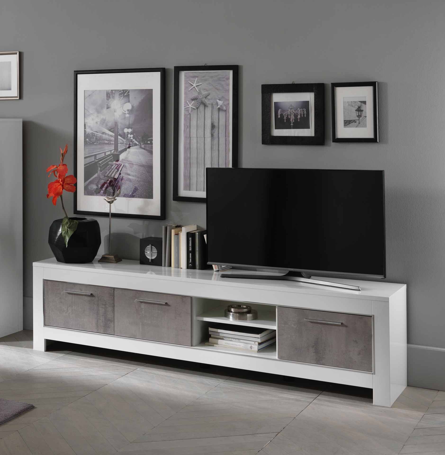 Modena Tv meubel 207 wit-beton