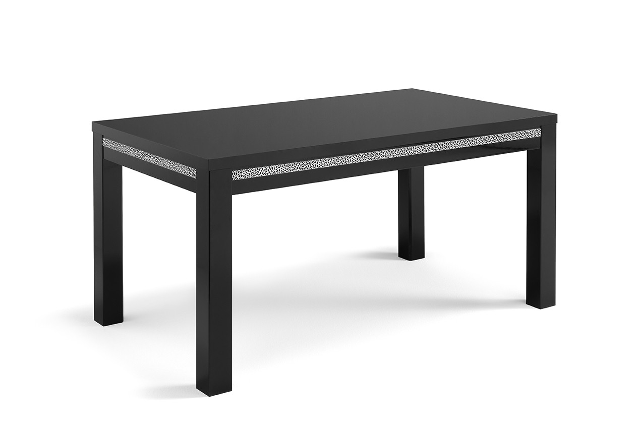 Roma cromo eettafel 160 zwart-zwart