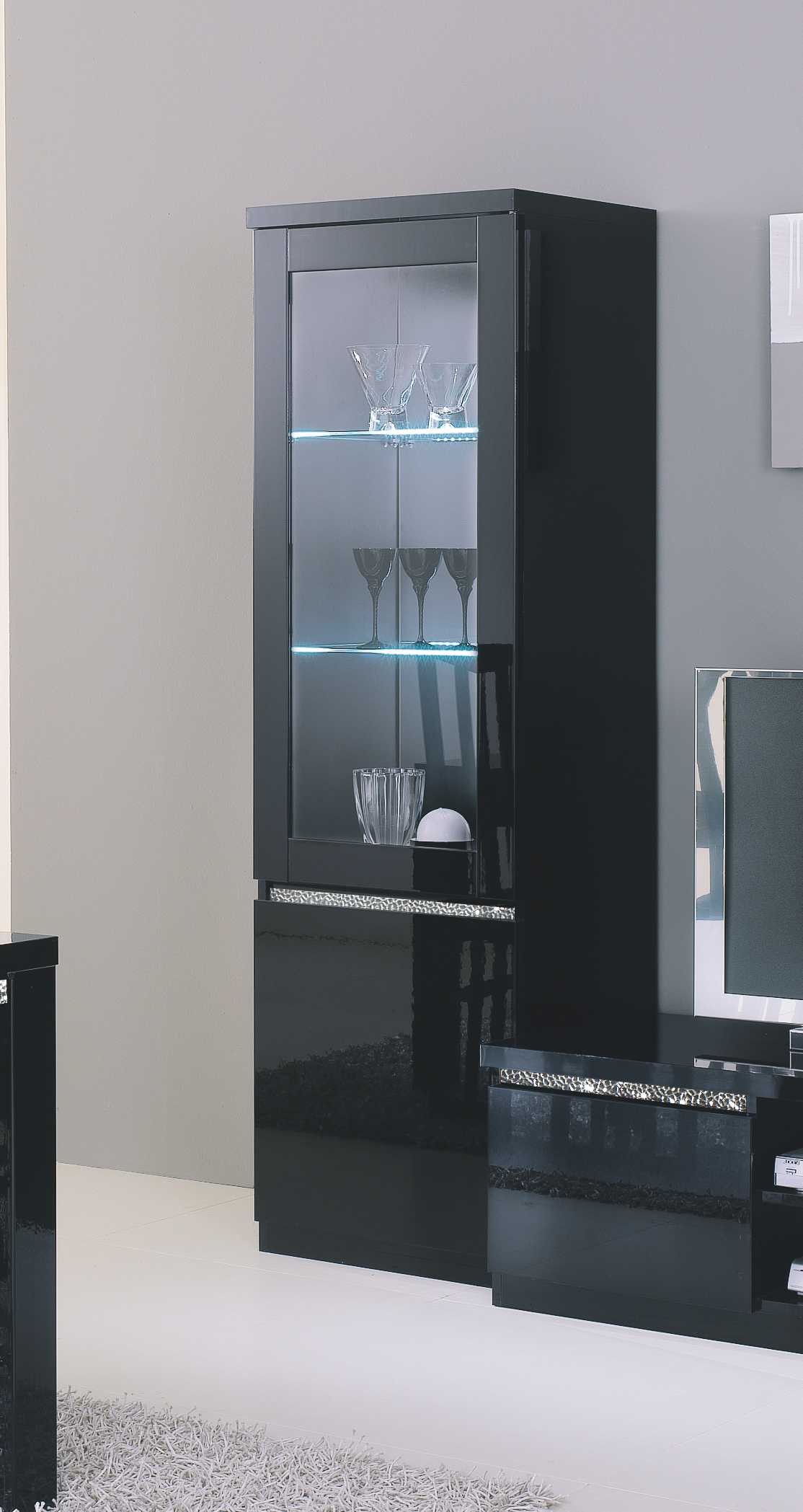 Roma cromo vitrine 1D zwart-zwart