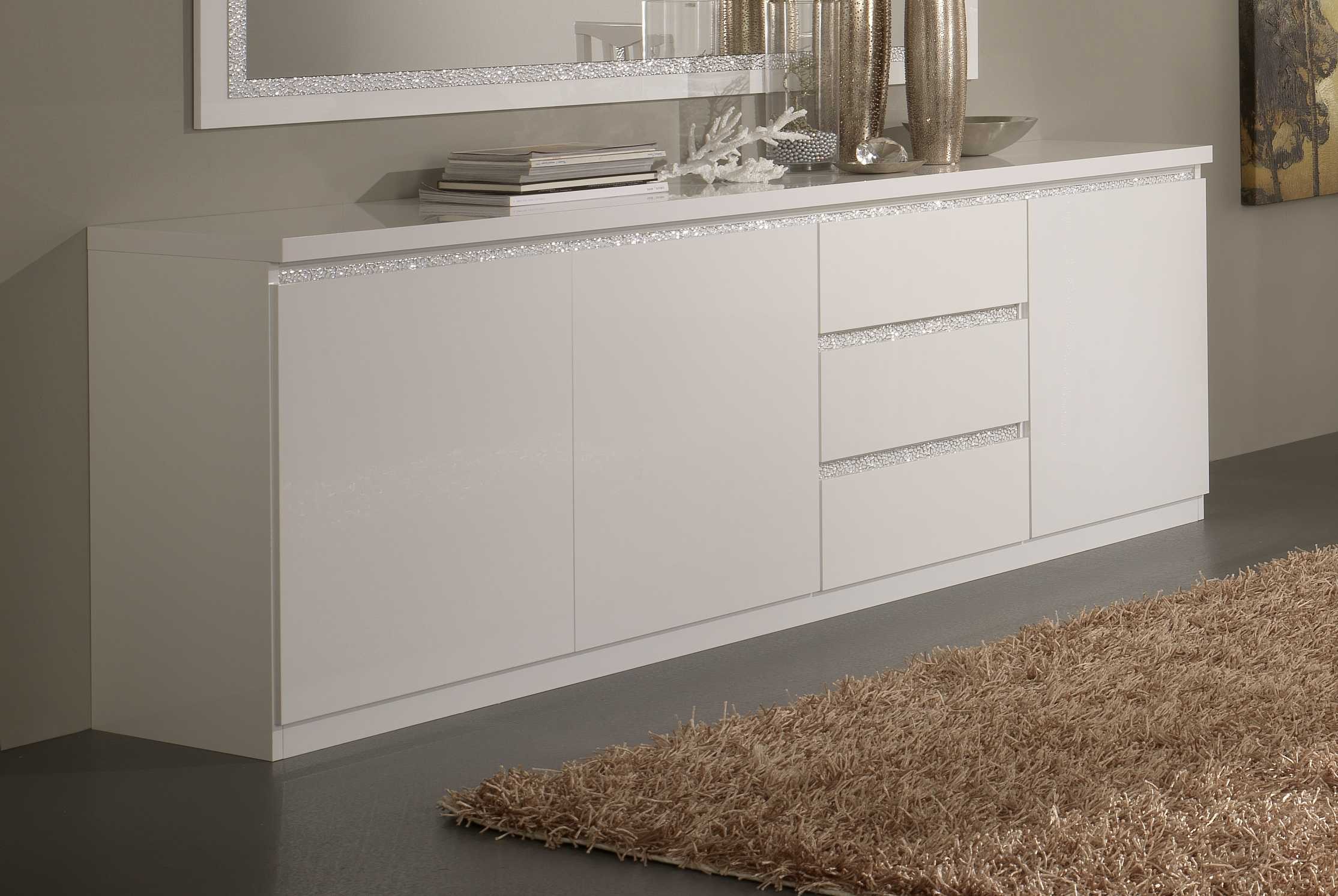 Roma cromo dressoir 220 wit-wit