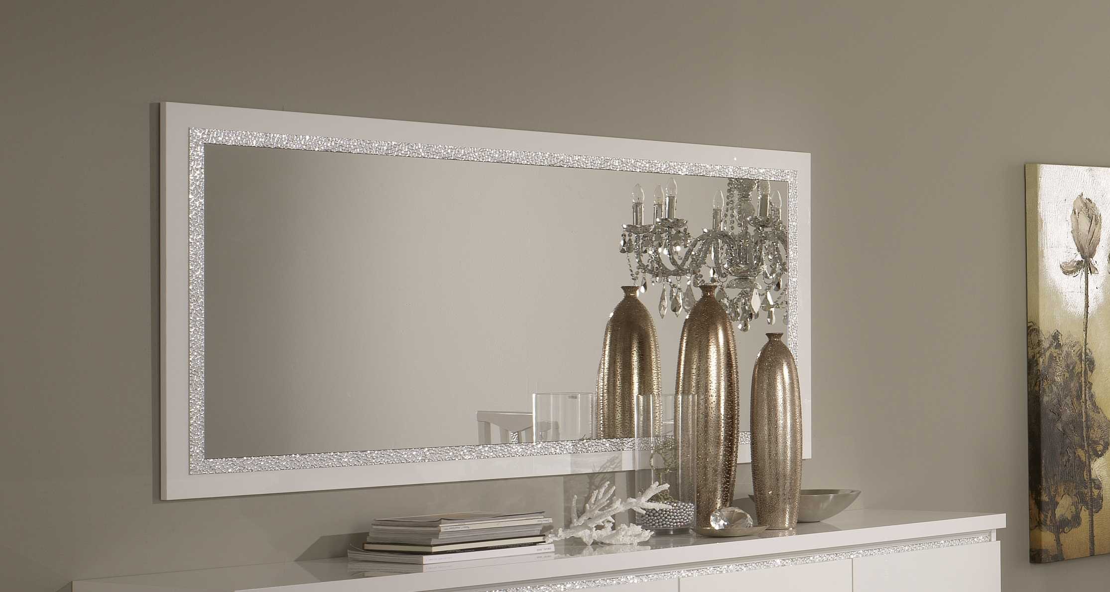Roma cromo spiegel 140 wit-wit