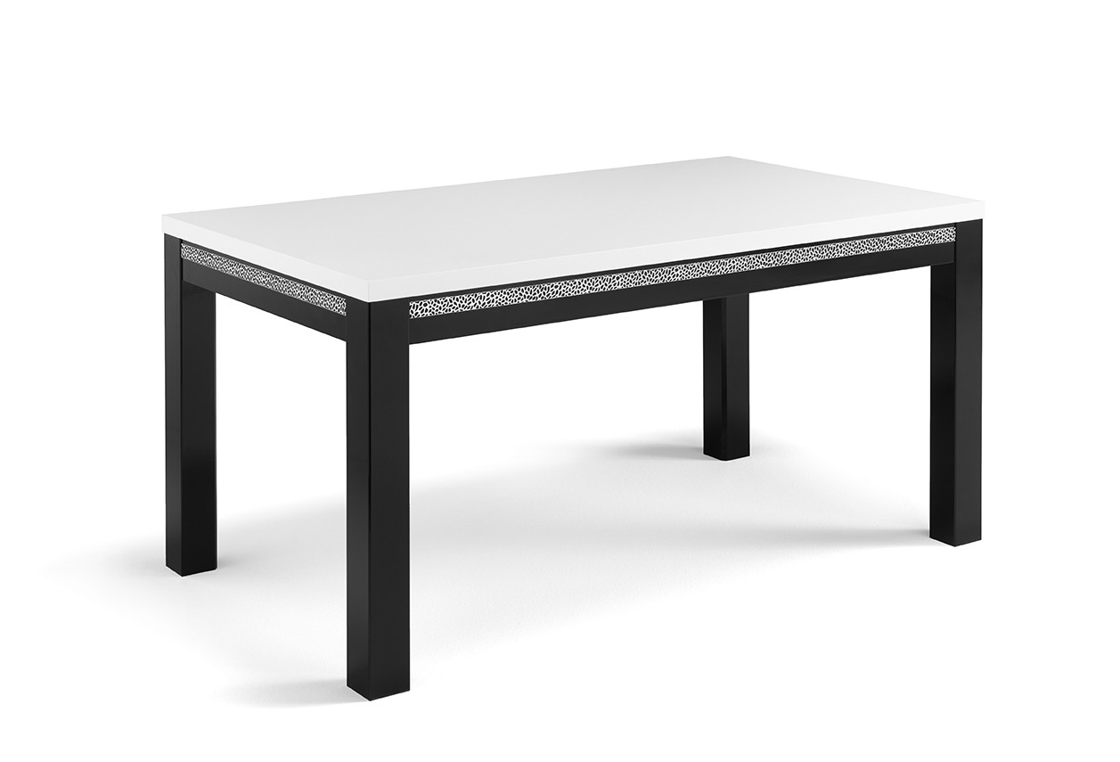 Roma cromo eettafel 190 zwart-wit