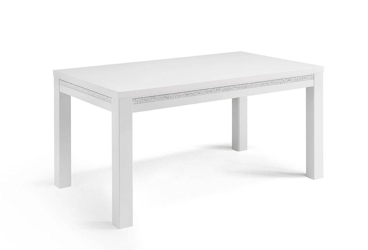 Roma cromo eettafel 160 wit-wit