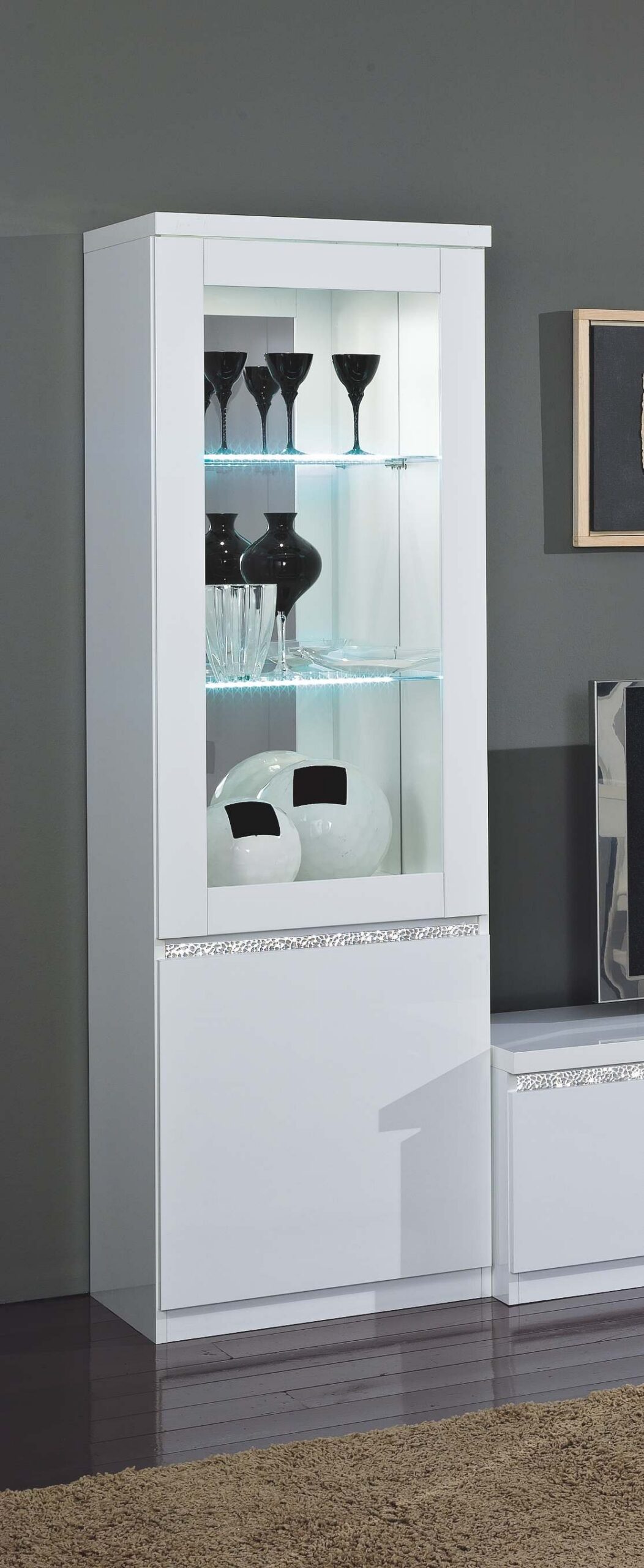Roma cromo vitrine 1D wit-wit
