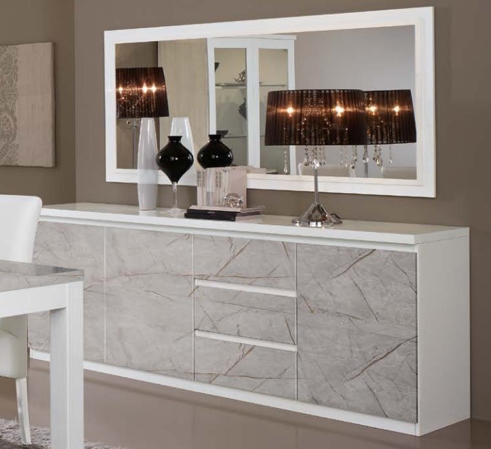 Roma base dressoir 220 wit-marmo oro
