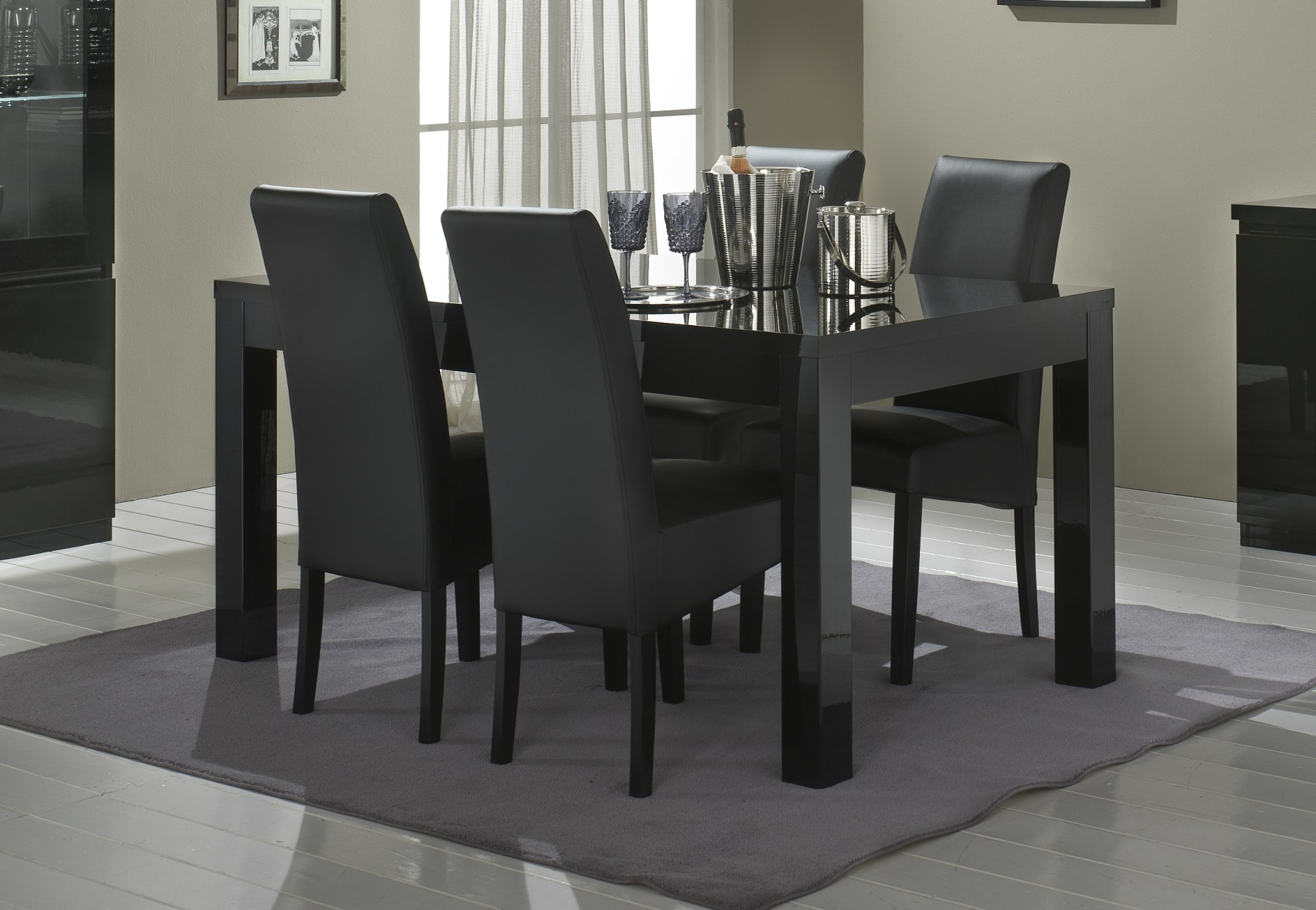 Roma base eettafel 190 zwart-zwart