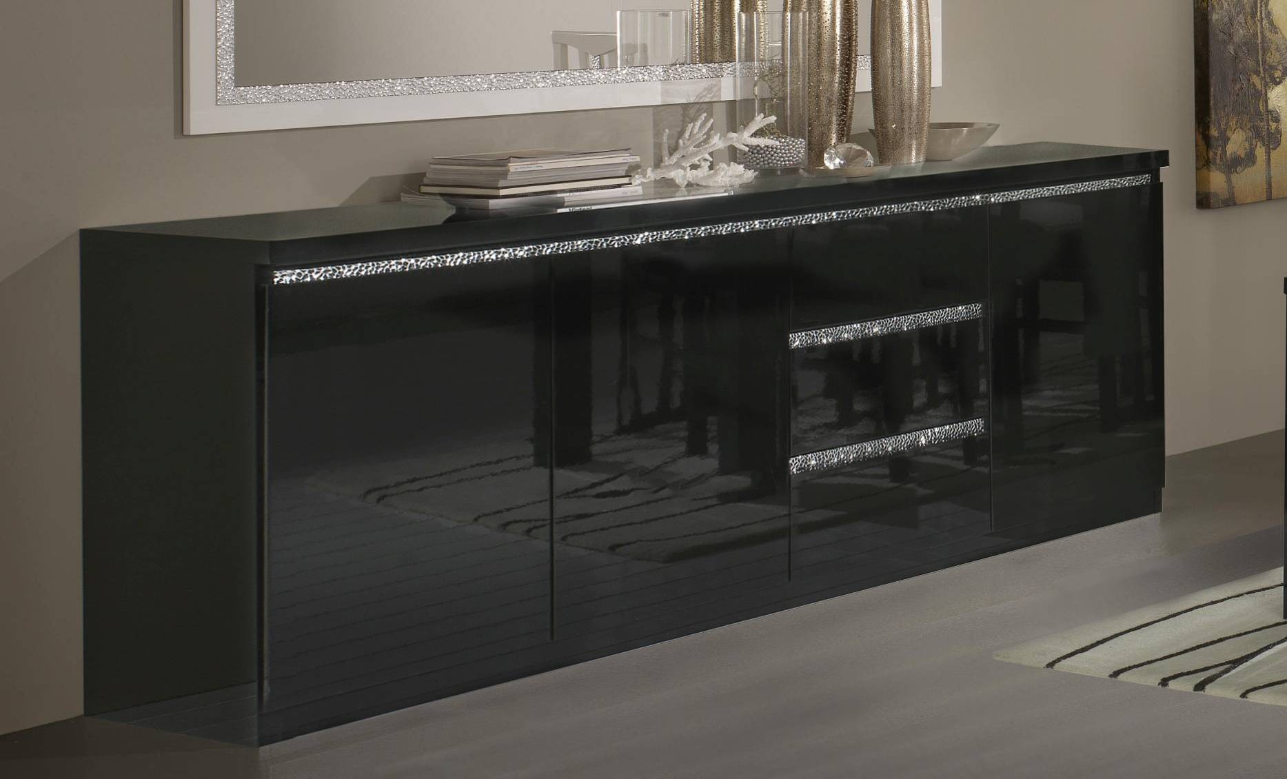 Roma cromo dressoir 220 zwart-zwart