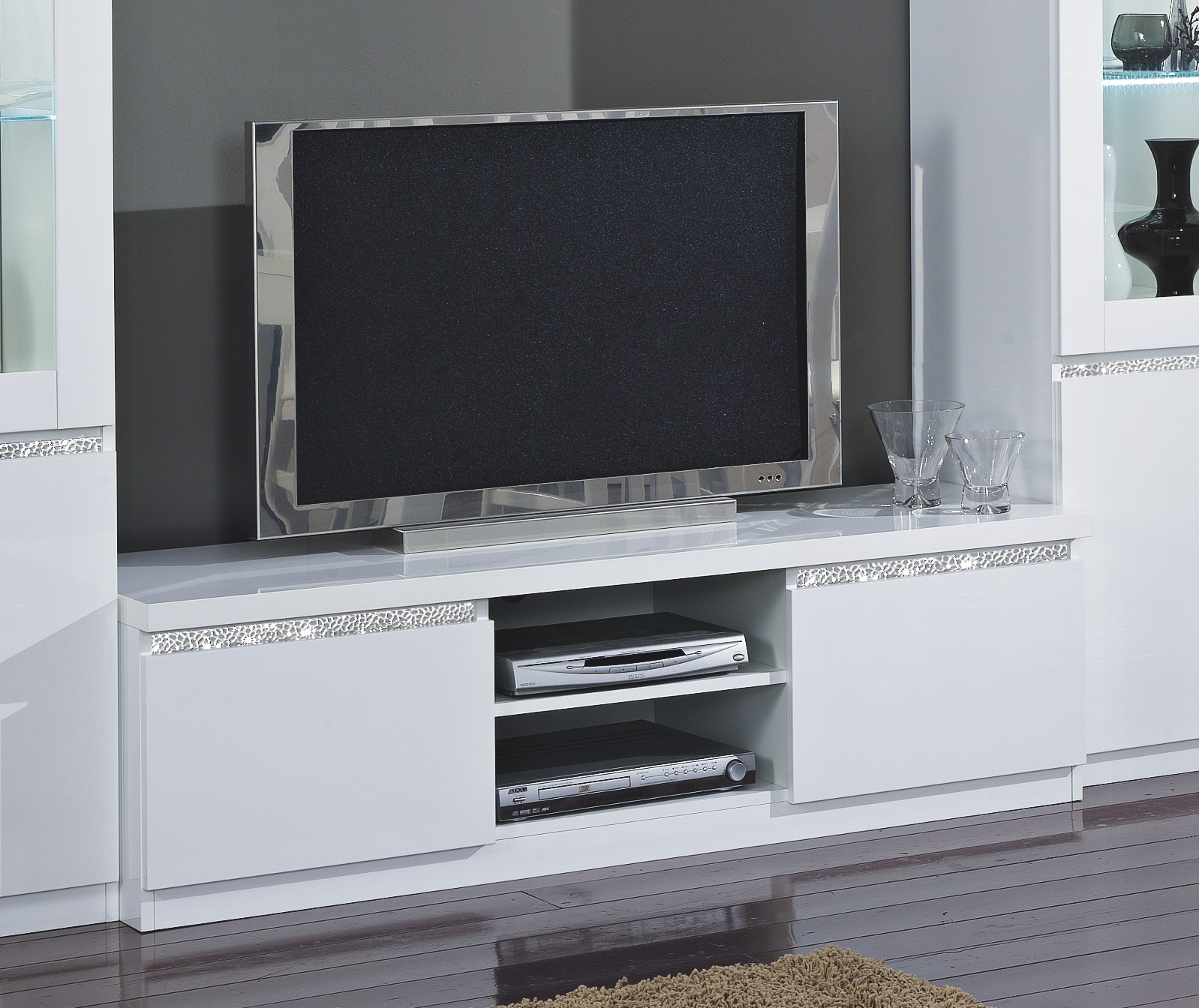 Roma cromo Tv meubel 150 wit-wit
