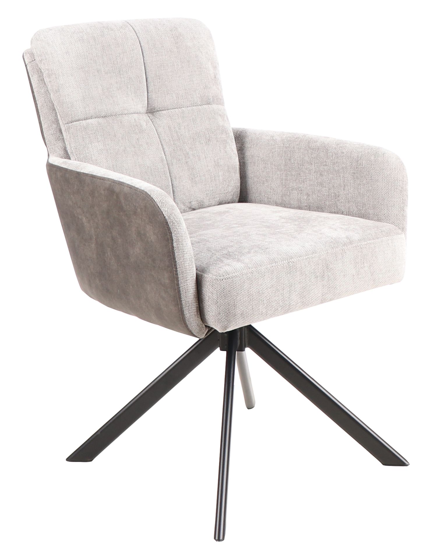 stoel Ella stof licht grijs bicolor-4056